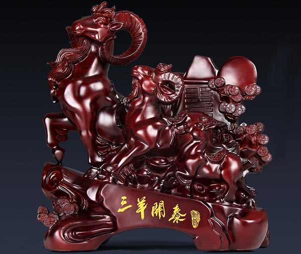 個(gè)性溫柔、氣質(zhì)典雅羊擺件效果圖