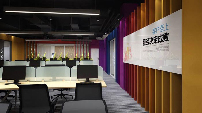 紡織公司辦公室辦公區(qū)裝修設(shè)計(jì)案例效果圖